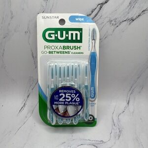 GUM Proxabrush Go-Betweens Interdental Brushes, Wide, Plaque Removal, 10 Count